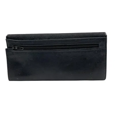 Pre-owned Gucci Black Canvas Leather Long Wallet (bi-fold) ()