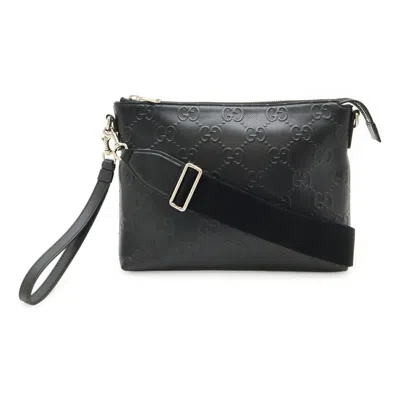 Pre-owned Gucci Black Leather Clutch Bag Shoulder Bag ()
