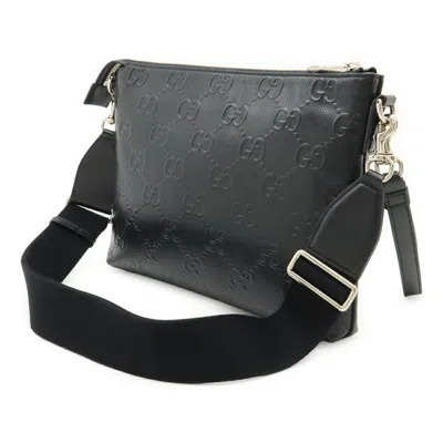 Pre-owned Gucci Black Leather Clutch Bag Shoulder Bag ()