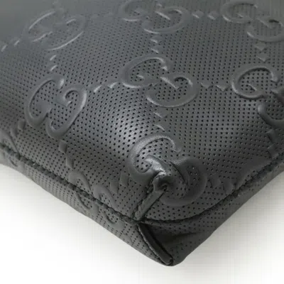 Pre-owned Gucci Black Leather Clutch Bag Shoulder Bag ()