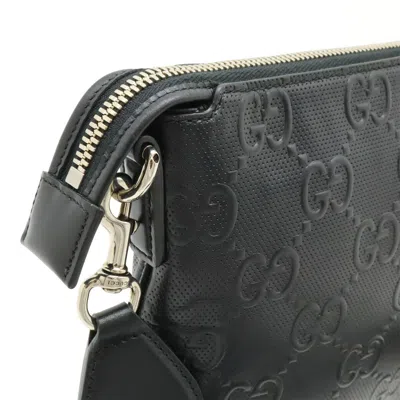 Pre-owned Gucci Black Leather Clutch Bag Shoulder Bag ()