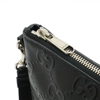 Pre-owned Gucci Black Leather Clutch Bag Shoulder Bag ()