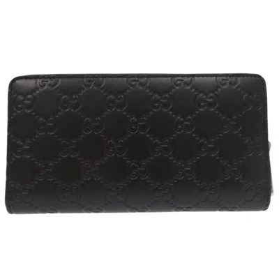 Pre-owned Gucci Black Leather Long Wallet (bi-fold) ()