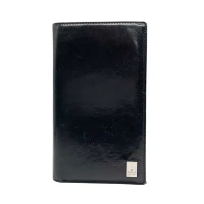 Pre-owned Gucci Black Leather Middle Wallet (bi-fold) ()