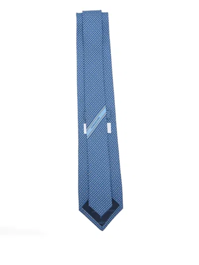 Ferragamo Patterned Tie In Blue