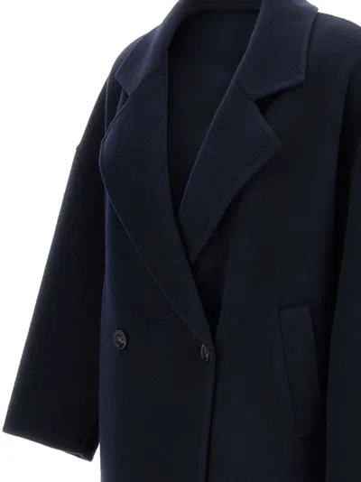 Aftercoat Dropped-shoulders Button Coat In Blue