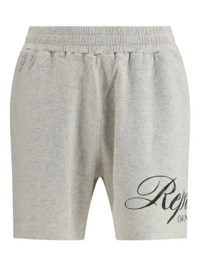 Represent Owners Club Script Mesh Shorts In Gray