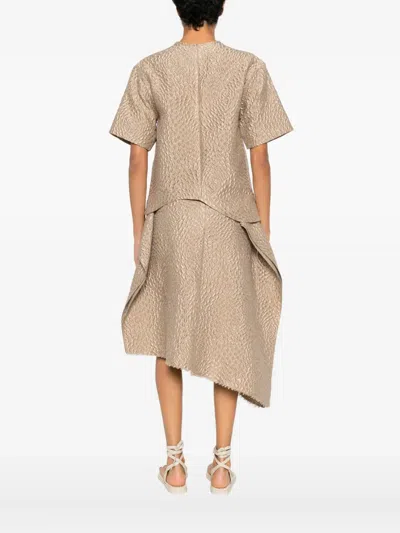 Niccolò Pasqualetti Onda Textured Short-sleeve Top In Brown