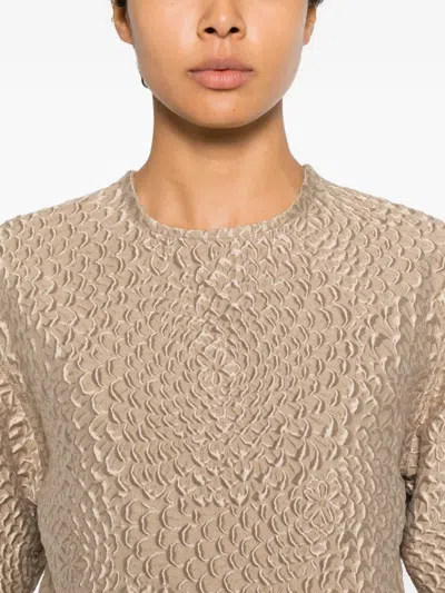 Niccolò Pasqualetti Onda Textured Short-sleeve Top In Brown
