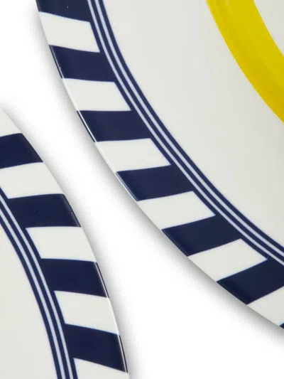 Polspotten Striped Edge Decorative Plates In Multi