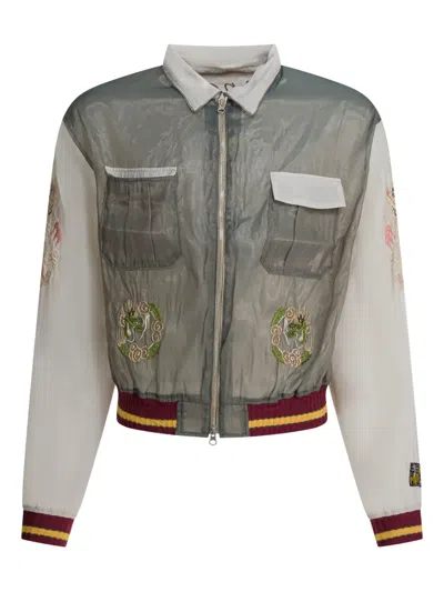 Kapital Embroidered-detail Jacket In Gray