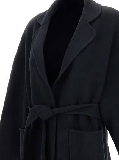 Aftercoat Belted Pocket Coat In Black