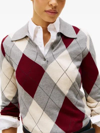 Tommy Hilfiger Polo-collar Sweater In Gray