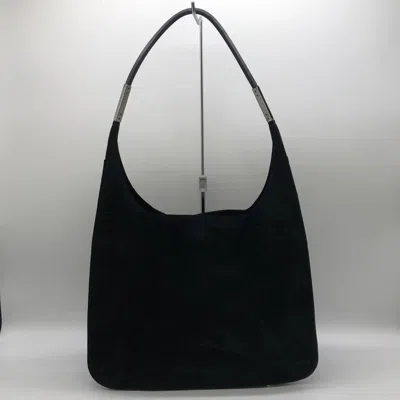 Pre-owned Gucci Black Suede Handbag Shoulder Bag ()
