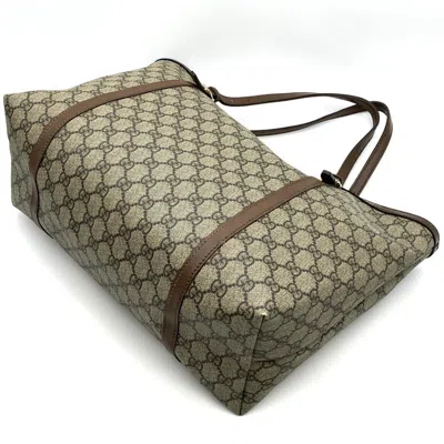 Pre-owned Gucci Brown Gg Supreme Leather Tote Bag ()