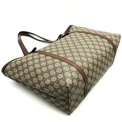 Pre-owned Gucci Brown Gg Supreme Leather Tote Bag ()