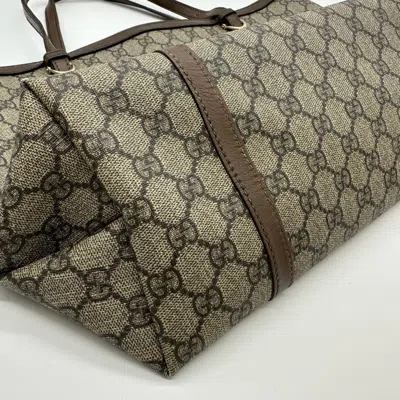 Pre-owned Gucci Brown Gg Supreme Leather Tote Bag ()