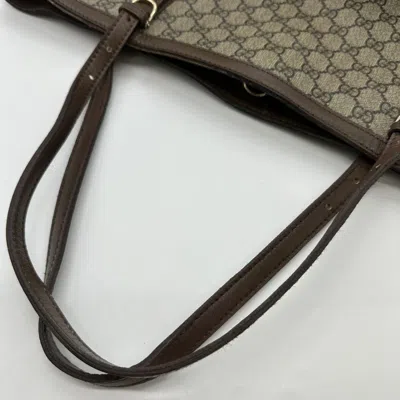 Pre-owned Gucci Brown Gg Supreme Leather Tote Bag ()