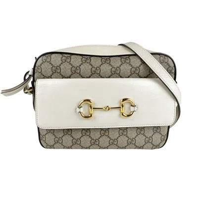 Pre-owned Gucci Brown Ivory Gg Supreme Shoulder Bag ()