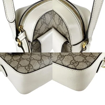 Pre-owned Gucci Brown Ivory Gg Supreme Shoulder Bag ()