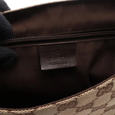 Pre-owned Gucci Gg Canvas Beige Brown Gg Canvas Leather Shoulder Bag () In Multi