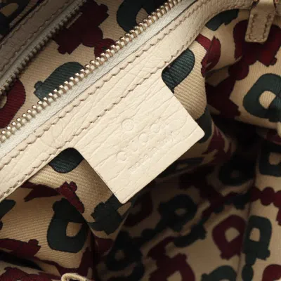 Pre-owned Gucci Gg Canvas Beige Brown White Canvas Leather Shoulder Bag ()