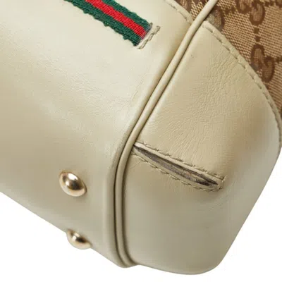 Pre-owned Gucci Gg Canvas Beige Gg Canvas Leather Handbag Shoulder Bag () In Sand