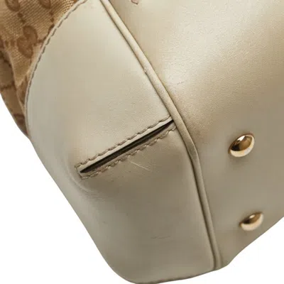 Pre-owned Gucci Gg Canvas Beige Gg Canvas Leather Shoulder Bag Tote Bag () In Sand
