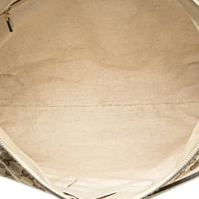 Pre-owned Gucci Gg Canvas Beige Ivory Canvas Leather Handbag Shoulder Bag () In Multi