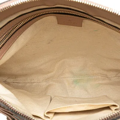 Pre-owned Gucci Gg Canvas Beige Pink Gg Canvas Leather Shoulder Bag ()