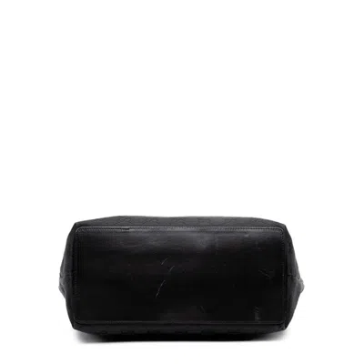 Pre-owned Gucci Gg Canvas Black Canvas Leather Shoulder Bag Tote Bag ()
