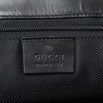 Pre-owned Gucci Gg Canvas Black Canvas Leather Shoulder Bag Tote Bag ()