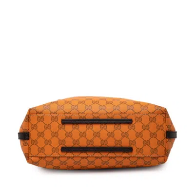 Pre-owned Gucci Gg Canvas Orange Gg Canvas Leather Shoulder Bag Tote Bag ()