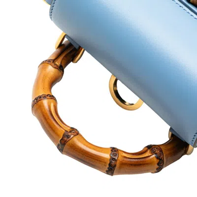 Pre-owned Gucci Light Blue Bamboo Backpack ()