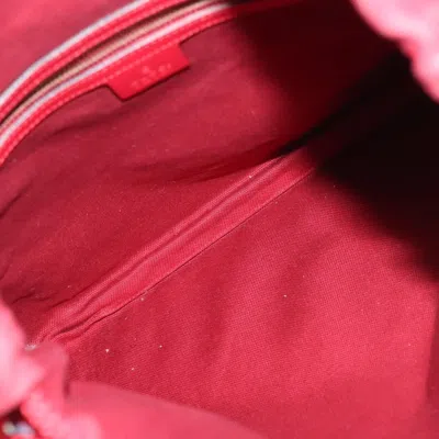 Pre-owned Gucci Logo Drawstring Backpack Striped Canvas Multicolour Canvas Backpack Bag ()