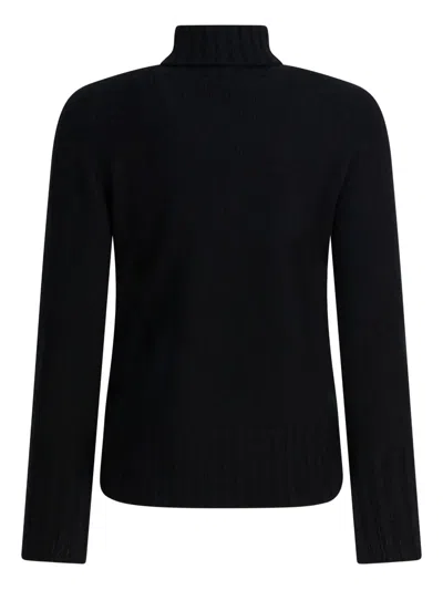 Drumohr Long Sleeves Turtle Neck Oversized Sweater In Black