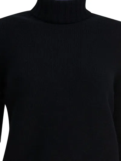 Drumohr Long Sleeves Turtle Neck Oversized Sweater In Black