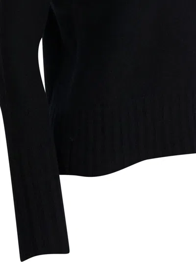 Drumohr Long Sleeves Turtle Neck Oversized Sweater In Black