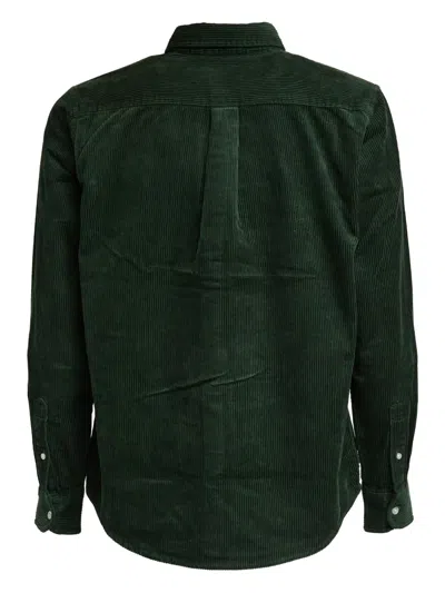 Carhartt Button-down Logo Shirt In Green