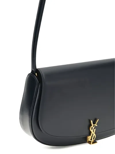 Saint Laurent Voltaire In Box Curved-handle Leather Shoulder Bag In Blue