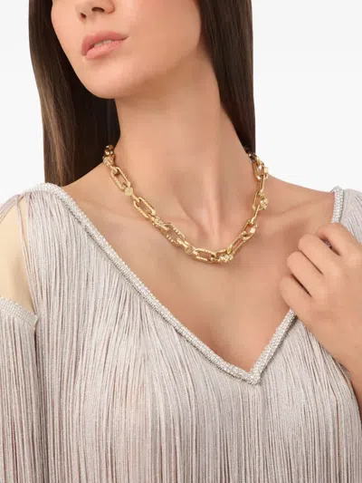 Philipp Plein Plein Edge Cable Chain Necklace In Gold