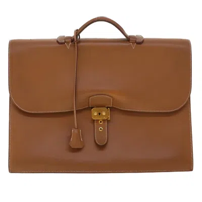Pre-owned Hermes Hermès -- Brown Leather Briefcase Bag ()