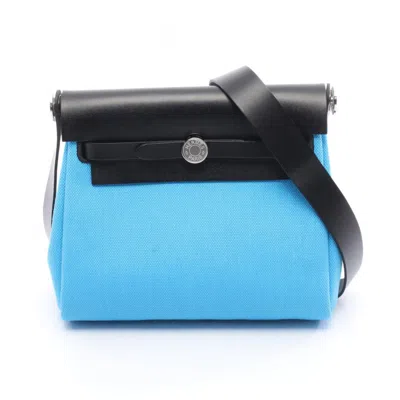 Pre-owned Hermes Black Blue Leather Shoulder Bag () In Multi