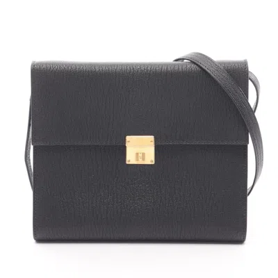 Pre-owned Hermes Black Chevre Leather Shoulder Bag ()