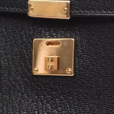 Pre-owned Hermes Black Chevre Leather Shoulder Bag ()