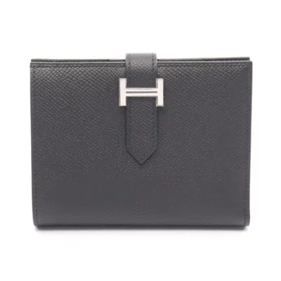 Pre-owned Hermes Black Epsom Leather Wallet (bi-fold) ()