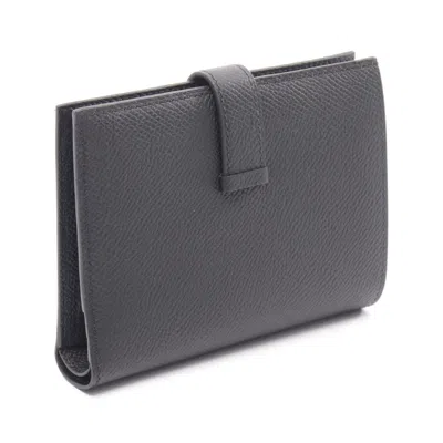 Pre-owned Hermes Black Epsom Leather Wallet (bi-fold) ()