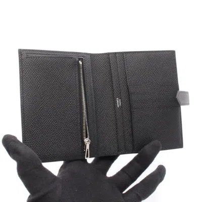 Pre-owned Hermes Black Epsom Leather Wallet (bi-fold) ()