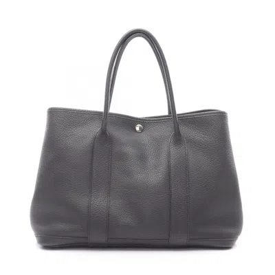 Pre-owned Hermes Black Taurillon Clemence Leather Tote Bag ()