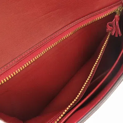 Pre-owned Hermes Bordeaux Crinoline Red Color Crinoline Clutch Bag ()